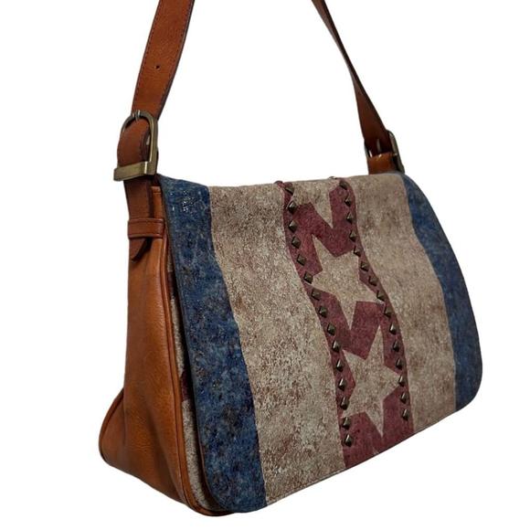 Isabella Fiore Rare Vintage Patriotic Heathered Shimmer Design Purse - Picture 14 of 16